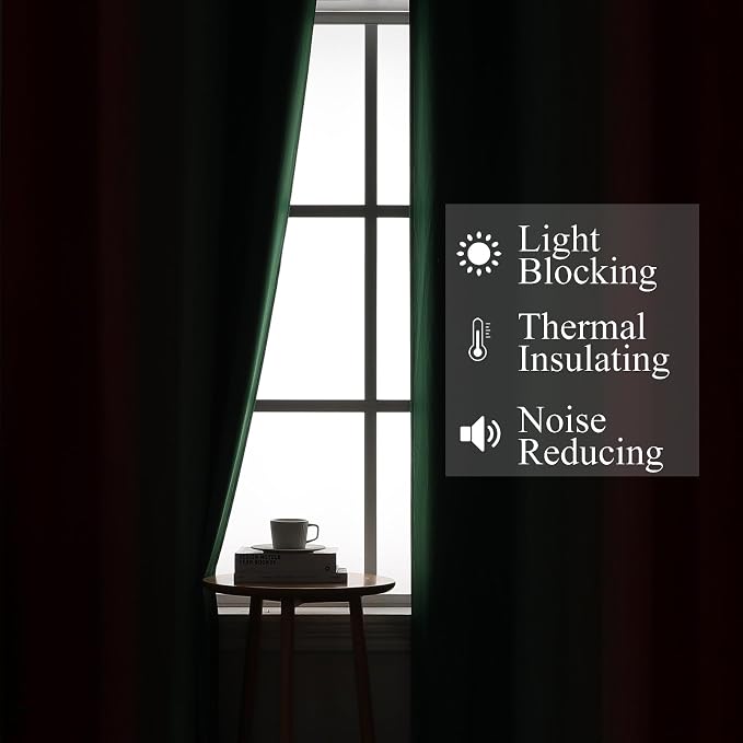 Red and Green Ombre Blackout Curtains 52Wx84L 2 Panels | Ombre Christmas - Image 3