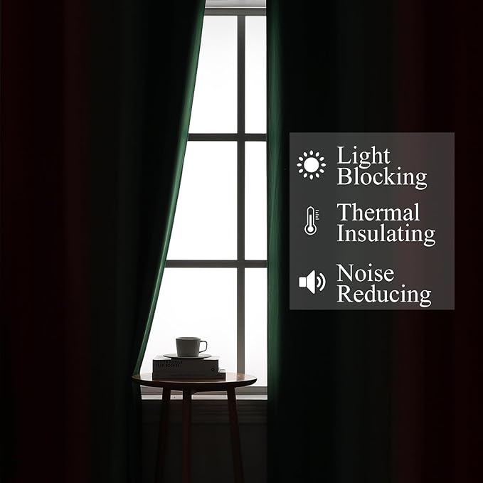 Red and Green Ombre Blackout Curtains 52Wx96L 2 Panels | Ombre Christmas - Image 3