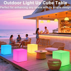 20-in LED Cube Chair, Dimmable RGB Color Changing Light Cubes w/Remote - Image 4