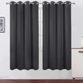 Blackout Curtains 66 x 72 Inch Long Dark Grey Curtains Set of 2 Panels Room by Lemomo