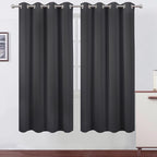 Dark Grey Thermal Blackout Curtains/52 x 72 Inch/Set of 2 Panels Room Darkening by Lemomo