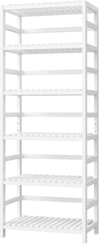 FOTOSOK 6-Tier Bamboo Shelf, Bamboo Bookcase - Image 9