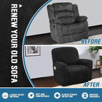 H.VERSAILTEX Velvet Stretch Recliner Couch Covers 4-Pieces Style Recliner Chair - Image 5