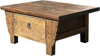 Chinese Vintage Rustic Wood Brown Drawer Low Kang Table Display Stand AJK242 - Image 4