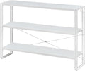HCHQHS Bookshelf, 3-Tier Industrial Bookcase, Freestanding Horizontal by HCHQHS