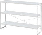 HCHQHS Bookshelf, 3-Tier Industrial Bookcase, Freestanding Horizontal by HCHQHS