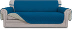 Easy-Going Reversible Couch Cover, 4 Seater Sofa, Peacockblue/Beige | XX-Large by Easy-Going