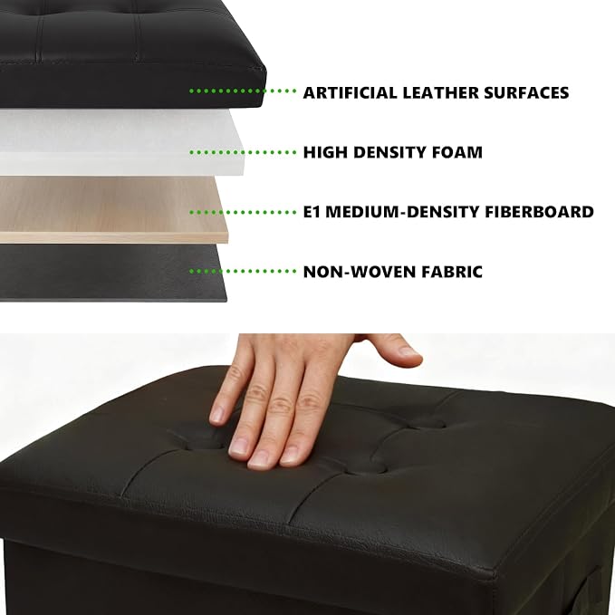 ALASDO Storage Ottoman Footrest Stool Small Ottoman - Image 7