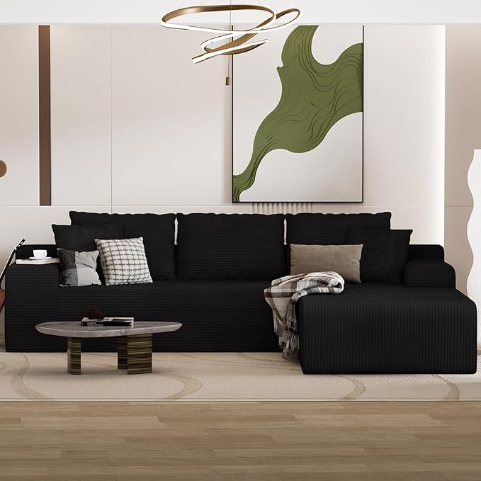 96" L Shaped Modular Sectional Sofa, Boneless Cloud Couch - Image 7