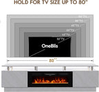 80" TV Stand & Entertainment Center, Media Console - Image 7
