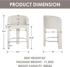 HNY Modern Counter Height Bar Stools Set of 4, 26”H Barrel Counter Stools - Image 2