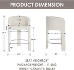 HNY Modern Counter Height Bar Stools Set of 2, 26”H Barrel Counter Stools - Image 2