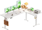 Casaottima 63 Inch Electric L-Shaped Standing Desk, Reversible Corner Desk by Casaottima