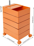 5 Tier Storage Cabinet, 360° Rotating Sofa Side Cabinet, Mobile Bedside Table - Image 3
