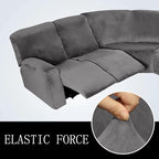 LightInTheBox 7-Piece Velvet Stretch Reclining Couch Covers 5 Seats Corner Sofa - Image 9