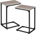 AMHANCIBLE C Shaped Side Table, End Tables Living Room Set of 2, Slide Under by AMHANCIBLE