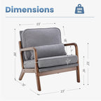DUMOS Mid Century Accent Chair, Modern Living Room Chair - Image 3