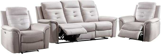ANJ 3-Piece Faux Leather Power Recliner Sofa Set - Image 8