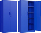 Metal Garage Storage Cabinet, Lockable Metal Cabinet by Anxxsu