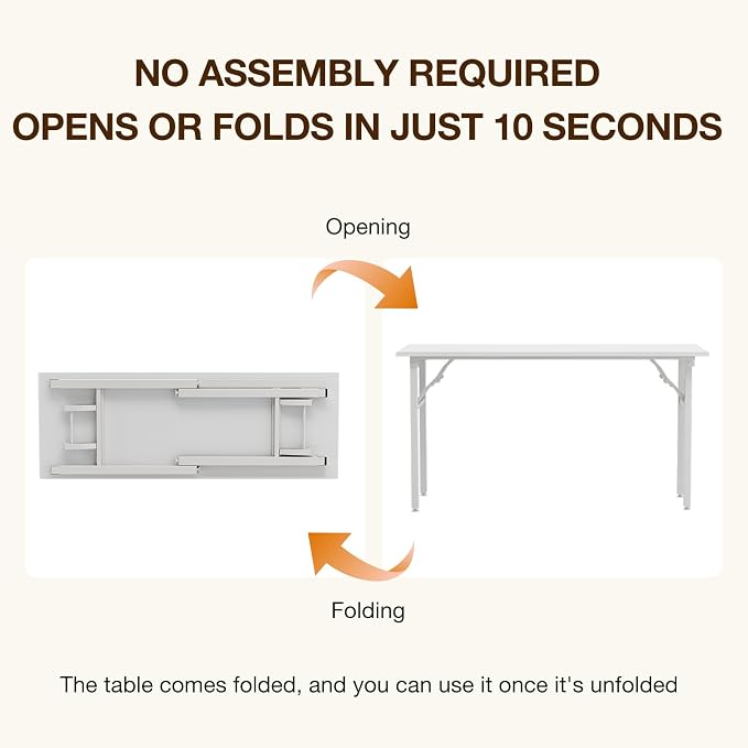 TEMI Long Computer Desk Folding Table - Image 4