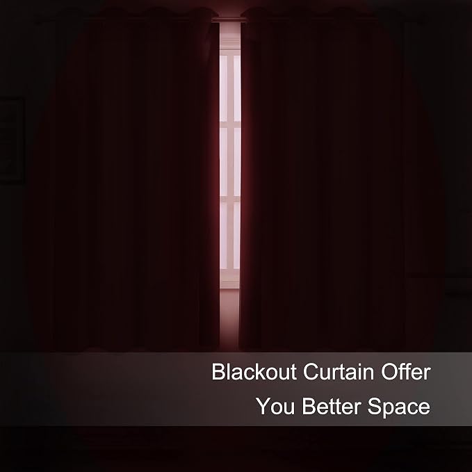 Bright Red Blackout Curtains 52 x 54 Inch Length/Set of 2 Curtain - Image 3