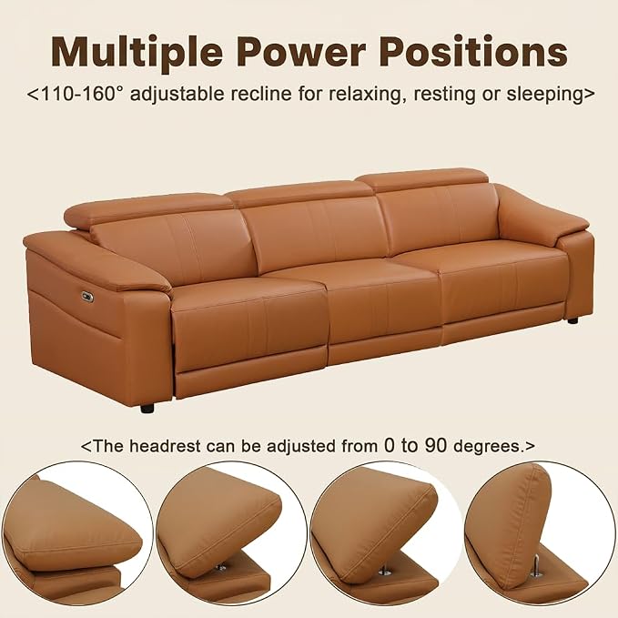Power Recliner Sofa Set, Reclining Sectional Sofa Couch - Image 3
