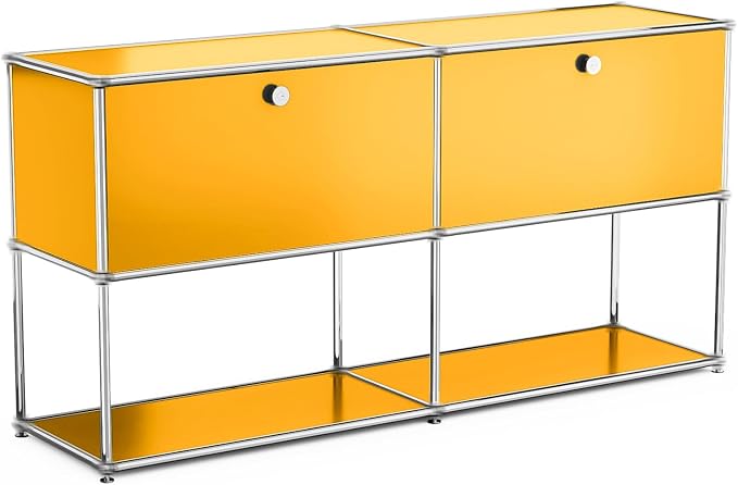 Modern Storage Cabinet Yellow F Versatile Free-Standing Organizer - Image 3