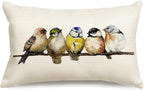 RABUSOFA Watercolor Birds Pillows Decorative Throw Pillows 12x20, Hand-Painted by RABUSOFA