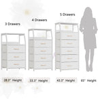 Furnulem White Nightstand with 3 Drawers and 2-Tier Shelf, Small Night Stand - Image 7
