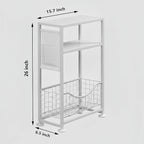 Skinny Side Table with Storage, 3 Tier Slim Side Tables - Image 2