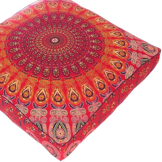 Mandala Floor Pillow Cover Meditation Cushion Seating Throw Hippie Round - Image 4