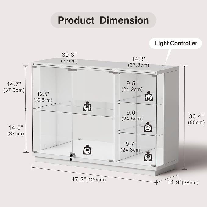 Lvifur Glass Display Cabinet - Image 2