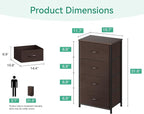 AODK Dresser for Bedroom with 4 Storage Drawers, Small Dressers Chest of - Image 3