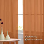 Orange Sheer Curtains 54 Inches Long 2 Panels - Image 3