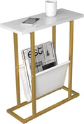 Yusong Small Narrow Side Table for Small Spaces, 17.7" W Slim End Table by Yusong