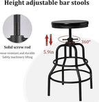 LOKKHAN 4-Pack Industrial Bar Stools, Heavy-Duty Black Metal Frame - Image 4