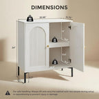 IFBUY Modern Sideboard Buffet Cabinet, 92.63" W Fluted Arched Buffet Cabinet - Image 2
