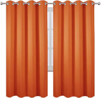 Blackout Curtains 66 x 72 Inch Long Orange Curtains Set of 2 Panels Room - Image 2