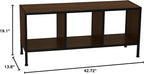 Household Essentials Jamestown Square Cubby TV Stand in Walnut Wood Grain - Image 12