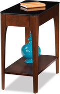 Leick Home 11105 Obsidian Glass Top Narrow Side Table by LeickFurniture