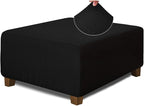 NeColorLife Square Ottoman Cover Jacquard Fabric Slipcover Thick Stretchable by NeColorLife