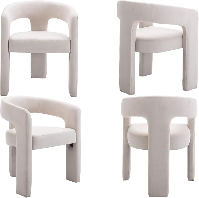 VESCASA Linen Barrel Dining Chair - Image 8