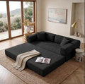 78" 4-in-1 Convertible Sofa Bed, Boneless Corduroy Sleeper Couch by Unknown