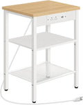 HOOBRO Side Table with Charging Station and USB Port, Small End Table by HOOBRO