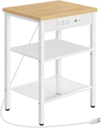 HOOBRO Side Table with Charging Station and USB Port, Small End Table by HOOBRO