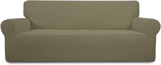 Easy-Going Stretch Oversized Sofa Couch Slipcover Washable Khaki | 1-Piece by Easy-Going