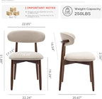 COLAMY Wooden Dining Chairs Set of 6, Modern Upholstered Fabric Dining Room - Image 2