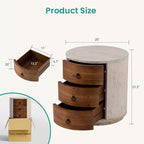 SUNBURY End Table Living Room Small Side Table w 3 Drawers, Farmhouse - Image 2