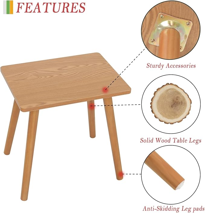 AWASEN Mid Century Modern Side Table, Small End - Image 4