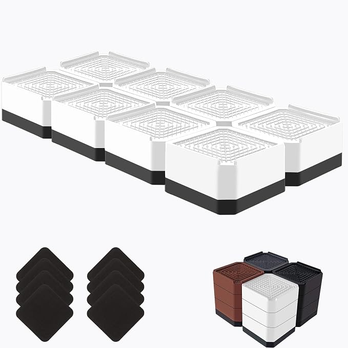 Bed Risers Heavy Duty, Adjustable Furniture Riser Blocks Lift 1.5, 4.3 inches by LiftLevelYourBed